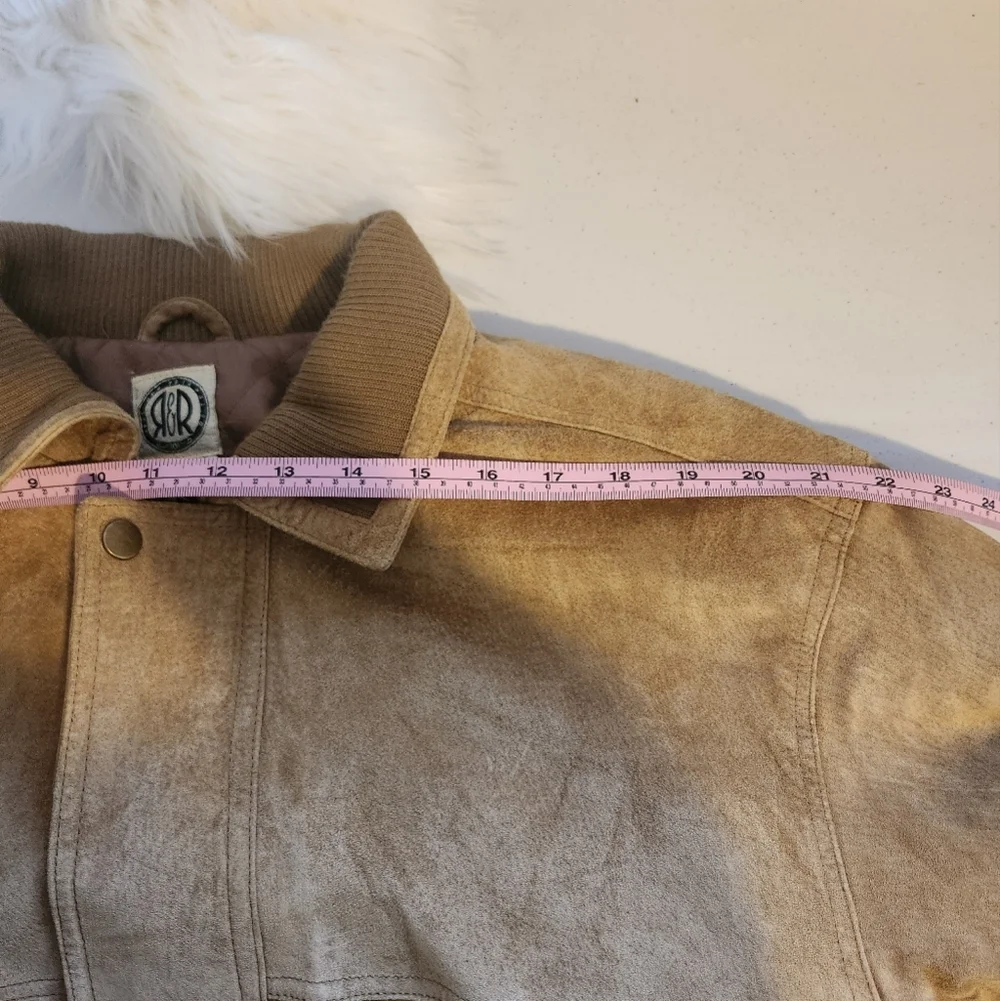 Vintage Mens Suede Leather Jacket 90s 1990s Brown Western Cosplay Grunge Small - Picture 12 of 13